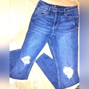 Hollister Sz 15 Blue Distressed Skinny Jeans